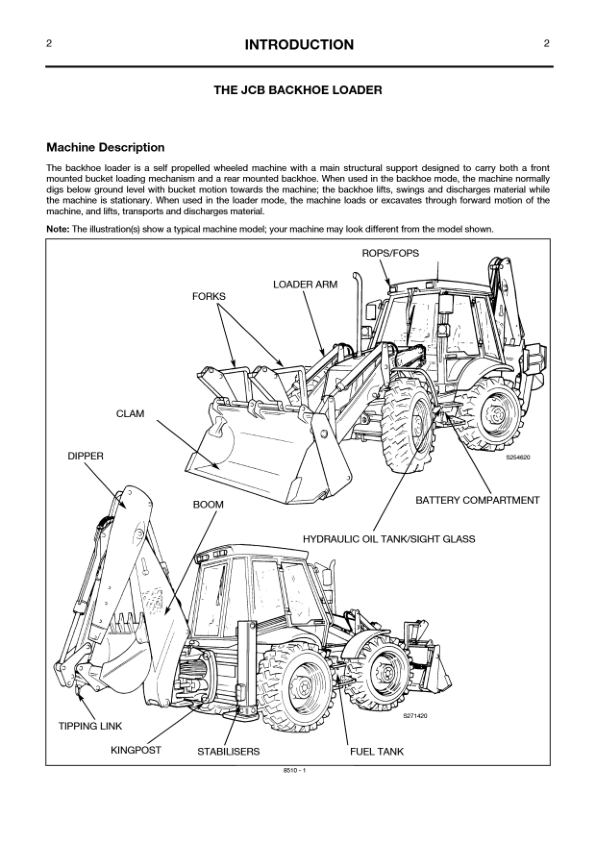 JCB 3CX 4CX 4C 4CN Servo Command Backhoe Loader Operators Manual 483468-499999 ENG 9801/8510 Printed Book - Image 3