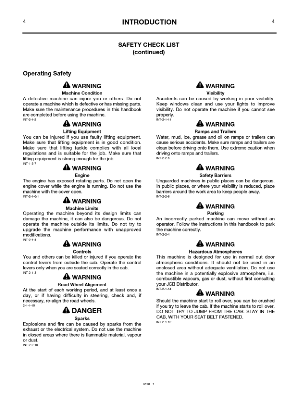 JCB 3CX 4CX 4C 4CN Servo Command Backhoe Loader Operators Manual 483468-499999 ENG 9801/8510 Printed Book - Image 5