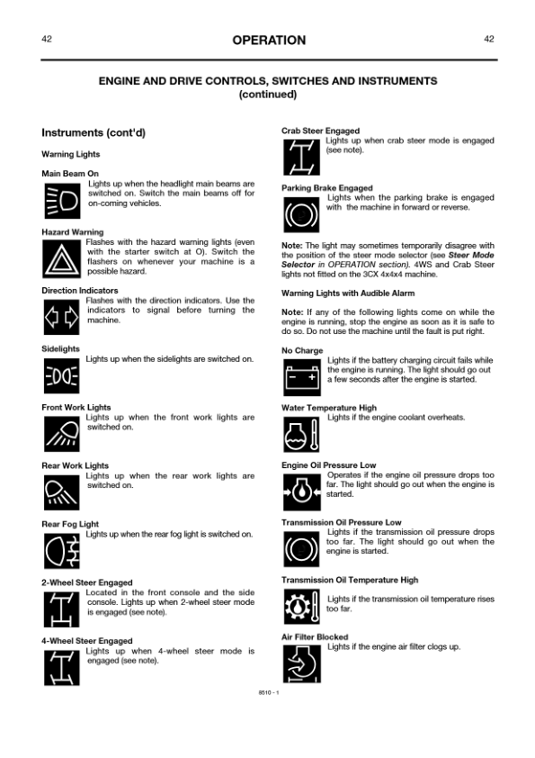 JCB 3CX 4CX 4C 4CN Servo Command Backhoe Loader Operators Manual 483468-499999 ENG 9801/8510 Printed Book - Image 17