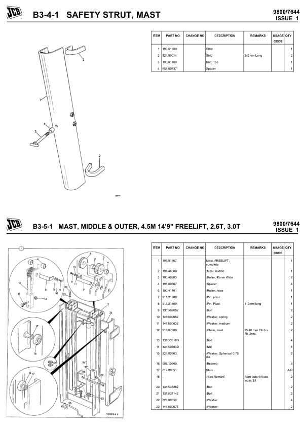 JCB 930-2T2 930-4T2 TIER 11 Rough Terrain Forklift Parts Catalog 9800/7644-1 - Image 15