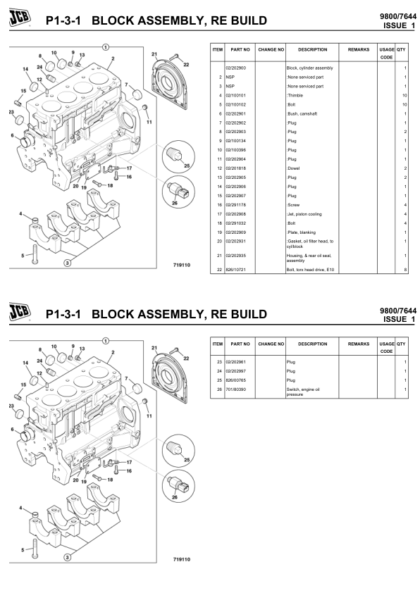 JCB 930-2T2 930-4T2 TIER 11 Rough Terrain Forklift Parts Catalog 9800/7644-1 - Image 14
