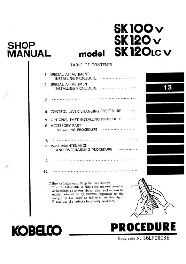 Kobelco SK100LV SK120V SK120LCV Excavator Workshop Manual S5LP0008E - Image 22