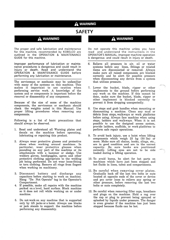 Kobelco SK220V SK220LCV Excavator Workshop Manual S5LQ0007E - Image 6