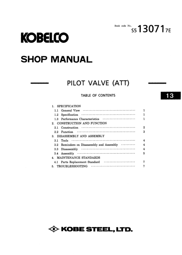 Kobelco SK220V SK220LCV Excavator Workshop Manual S5LQ0008E - Image 15