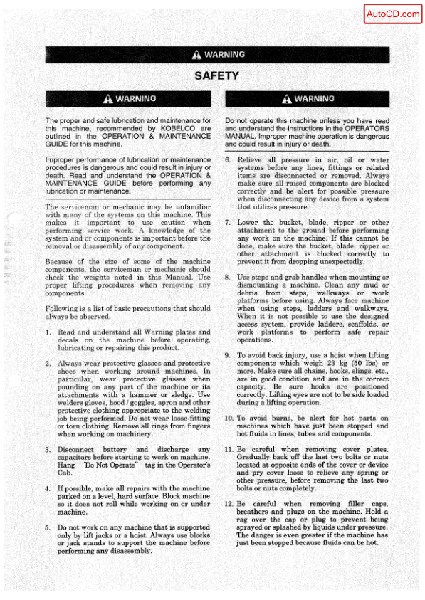Kobelco SK235SR SK235SRLC Excavator Workshop Manual S5YF0001E - Image 6