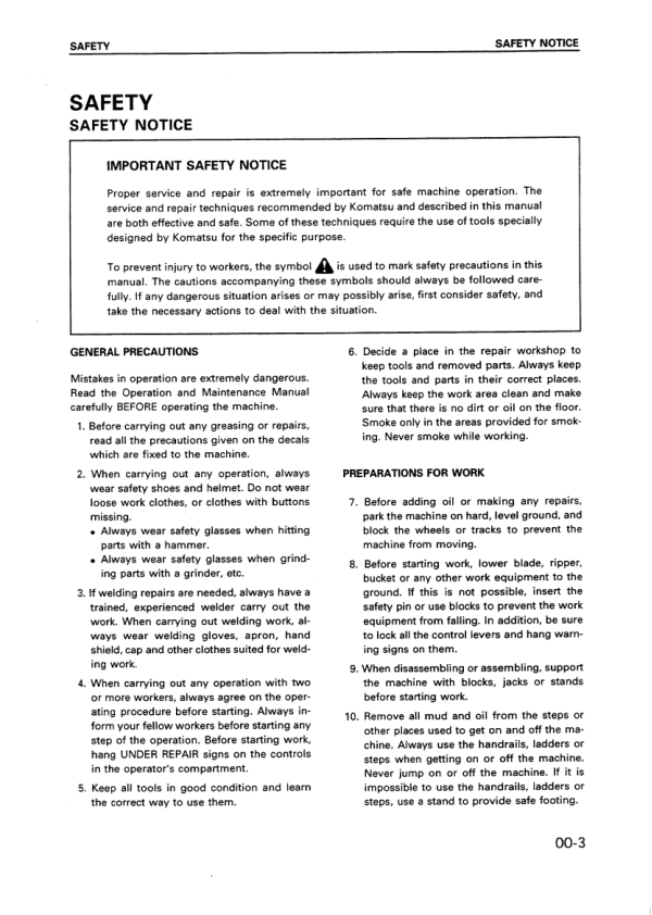 Komatsu 102 Series Diesel Engine Workshop Manual YEBM200101 2003 - Image 6