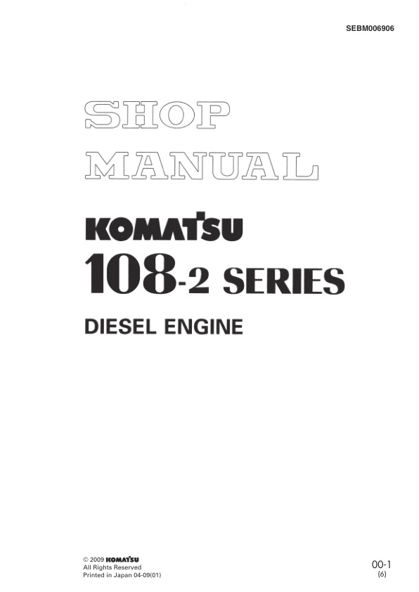 Komatsu 108-2 Series Diesel Engine Workshop Manual - Image 2