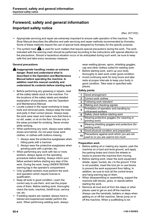 Komatsu 114E-5 Series Diesel Engine Workshop Manual - Image 9