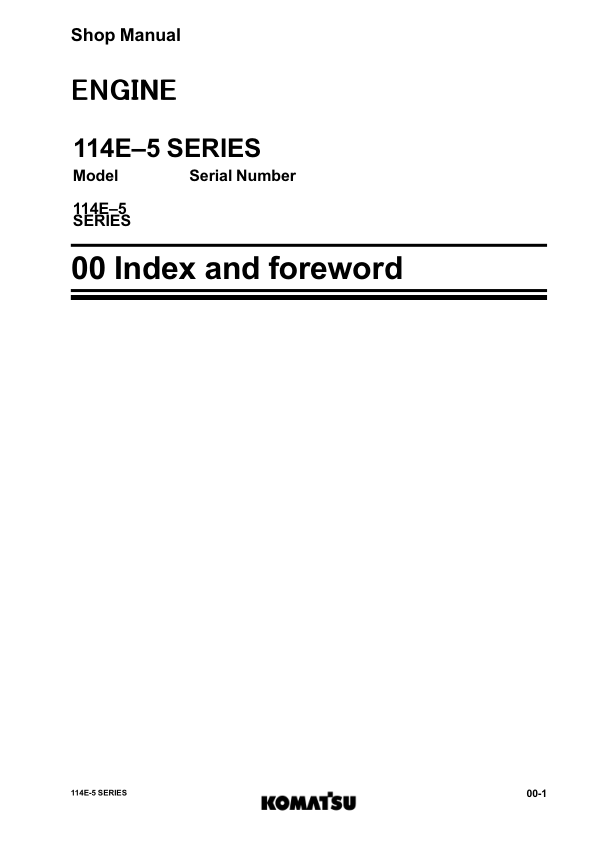 Komatsu 114E-5 Series Diesel Engine Workshop Manual - Image 6