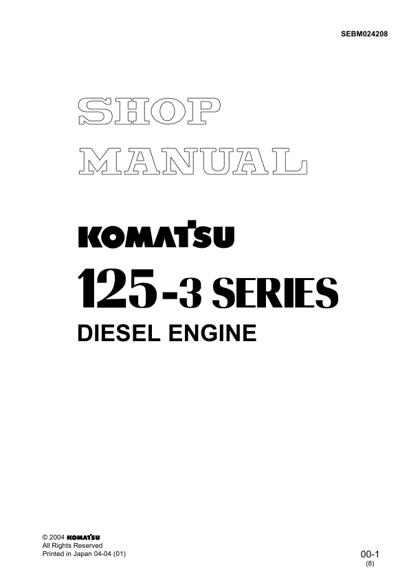Komatsu 125-3 Series Diesel Engine Workshop Manual - Image 2