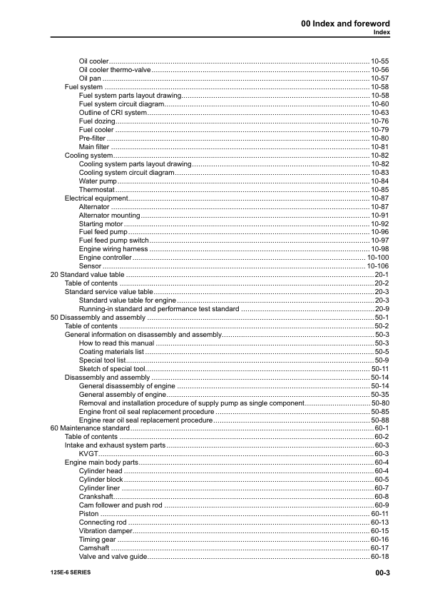 Komatsu 125E-6 Series Engine Workshop Manual - Image 8