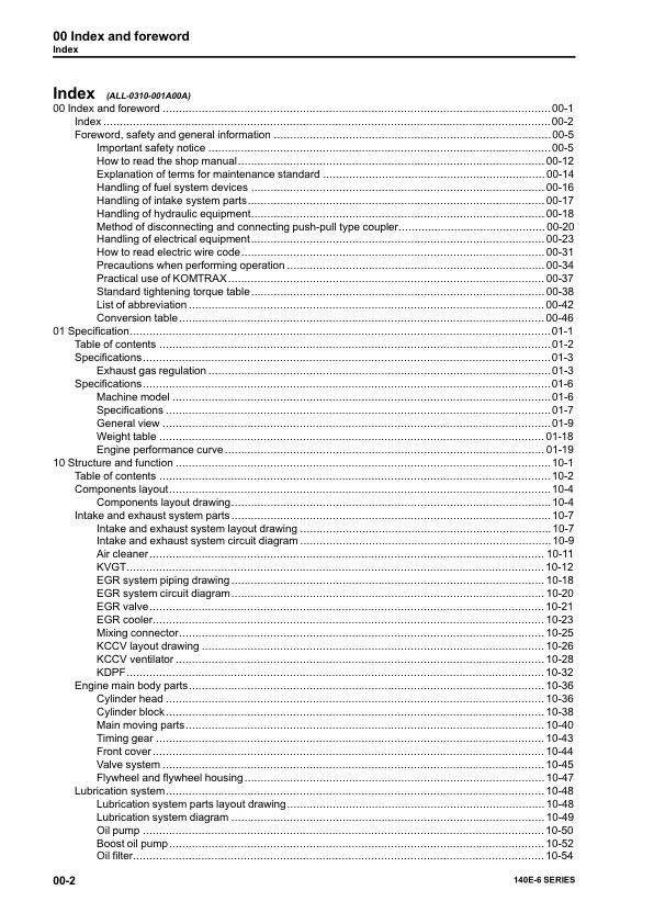 Komatsu 140E-6 Series Diesel Engine Workshop Manual - Image 6