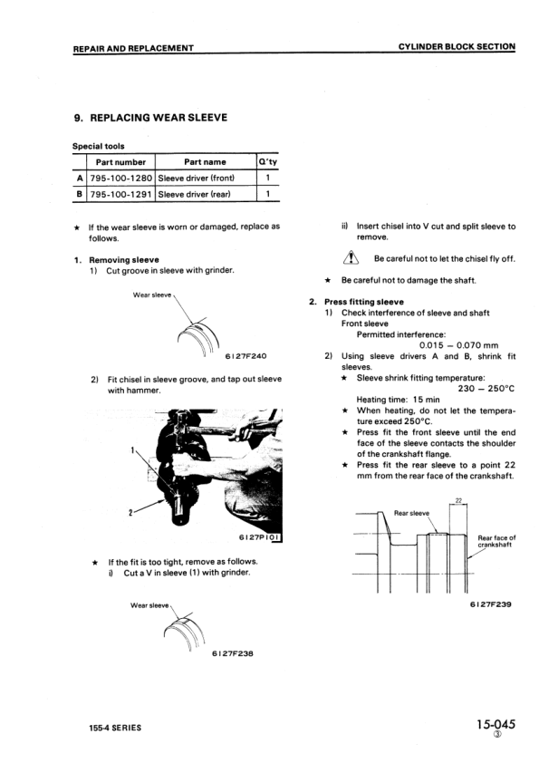 Komatsu 155-4 Series Diesel Engine Workshop Manual SEBE612A05 - Image 17
