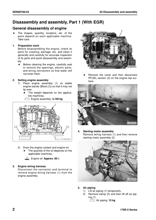 Komatsu 170E-5 Series Diesel Engine Workshop Manual SEN00190-13 - Image 18