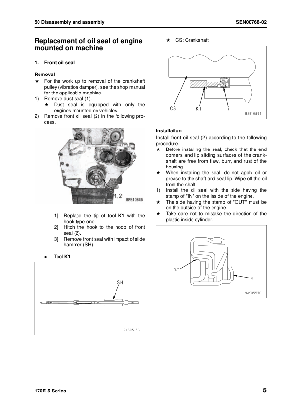 Komatsu 170E-5 Series Diesel Engine Workshop Manual SEN00190-13 - Image 20