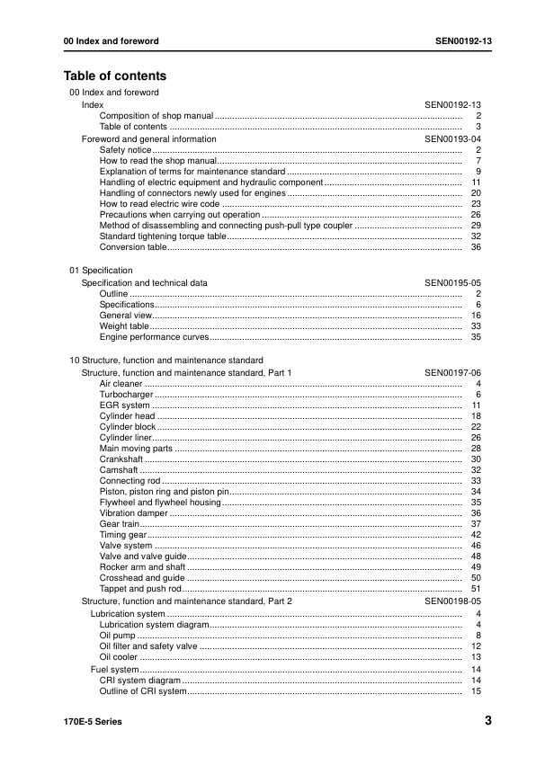 Komatsu 170E-5 Series Diesel Engine Workshop Manual SEN00190-13 - Image 8