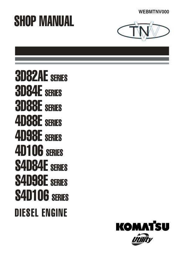 Komatsu 3D82AE 3D84E 3D88E 4D88E 4D106 S4D84E S4D98E S4D106 Series Engine Workshop Manual - Image 2