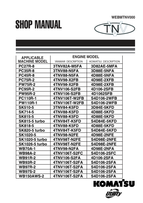 Komatsu 3D82AE 3D84E 3D88E 4D88E 4D106 S4D84E S4D98E S4D106 Series Engine Workshop Manual - Image 5