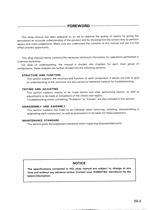 Komatsu 4D130-1 Series Diesel Engine Workshop Manual - Image 8