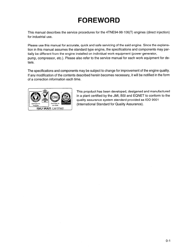 Komatsu 4D98E 4D106 S4D106 Series Diesel Engine Workshop Manual - Image 5