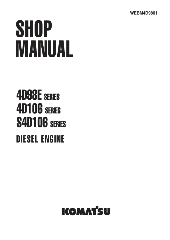 Komatsu 4D98E 4D106 S4D106 Series Diesel Engine Workshop Manual - Image 2