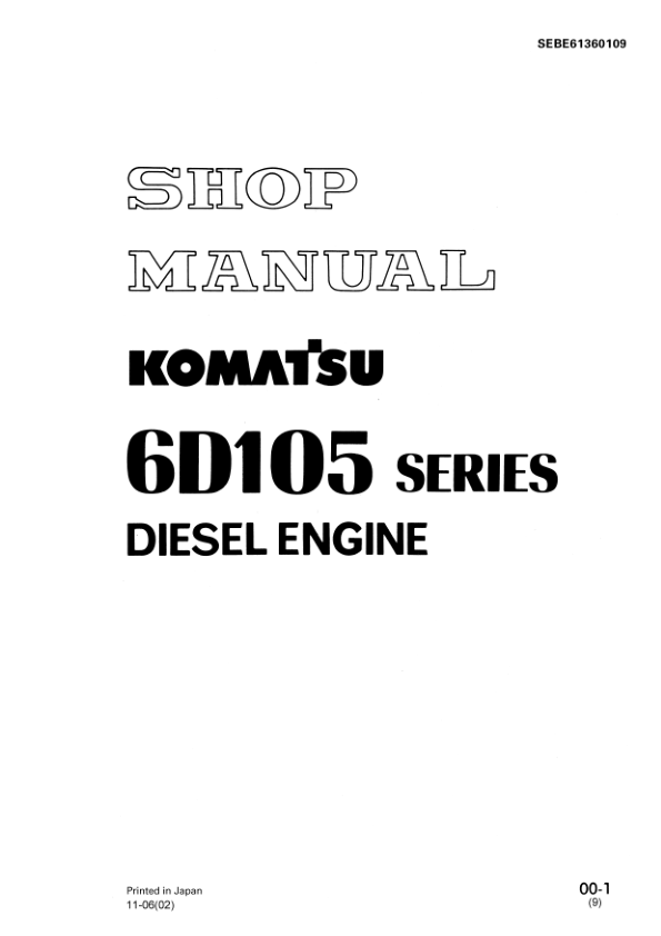 Komatsu 6D105 Series Diesel Engine Workshop Manual - Image 2