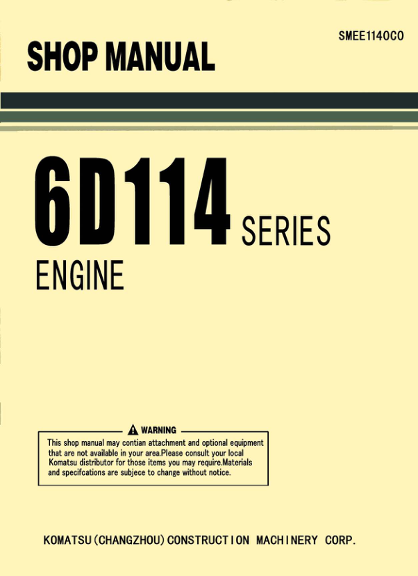 Komatsu 6D114 Series Diesel Engine Workshop Manual SMEE1140C0 - Image 2