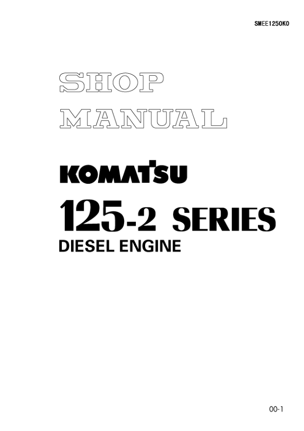 Komatsu 6D125-2 Series Diesel Engine Workshop Manual SMEE1250K0 - Image 5