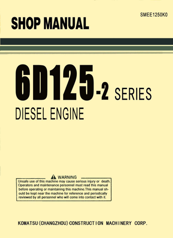 Komatsu 6D125-2 Series Diesel Engine Workshop Manual SMEE1250K0 - Image 2