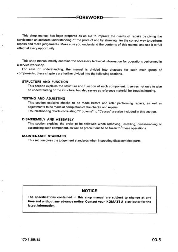 Komatsu 6D170-1 SA6D170-B-1 SA6D170-A-1 Diesel Engine Workshop Manual - Image 8