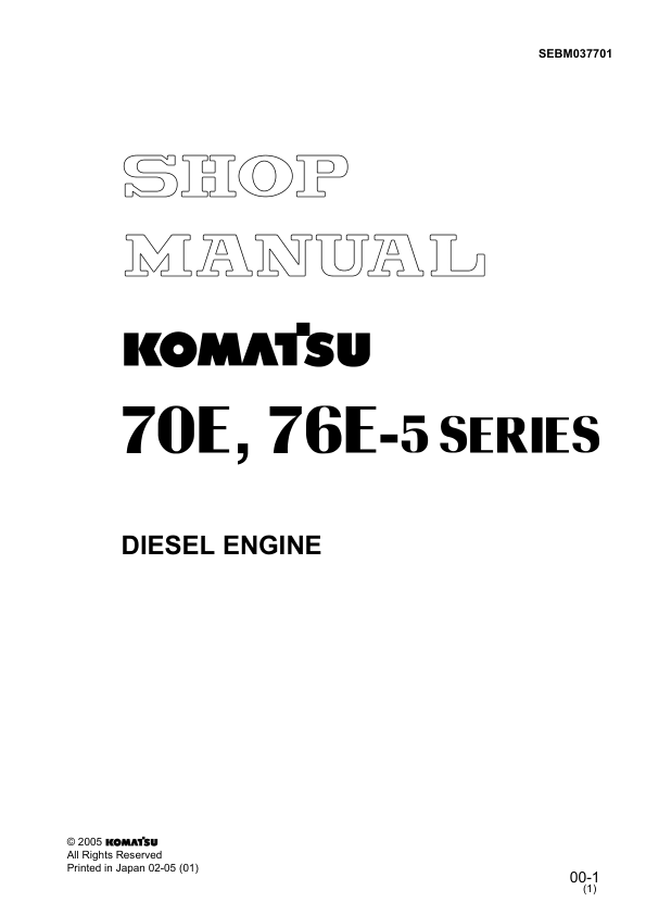 Komatsu 70E 76E-5 Series Diesel Engine Workshop Manual - Image 2