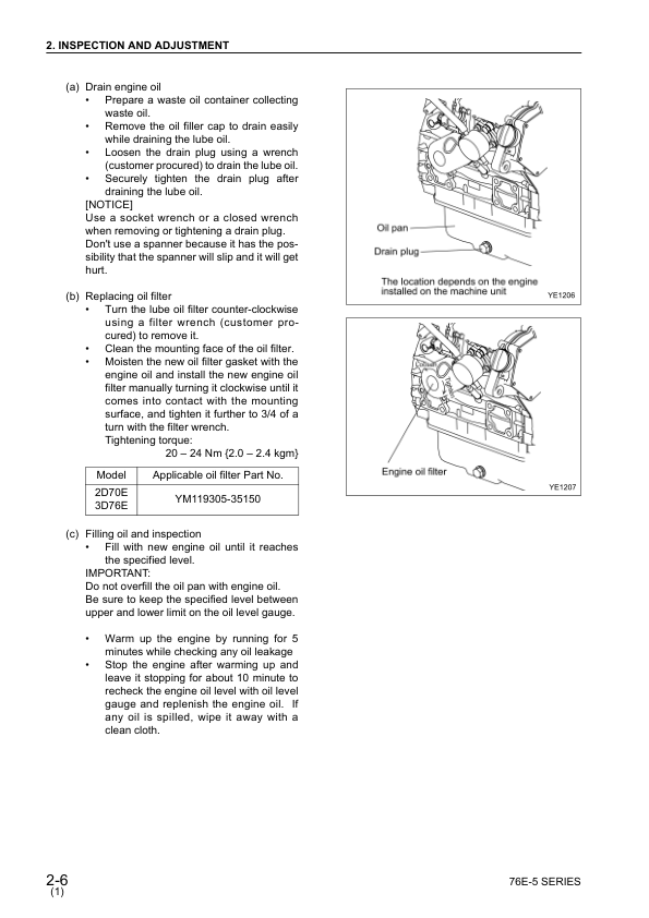 Komatsu 70E 76E-5 Series Diesel Engine Workshop Manual - Image 12