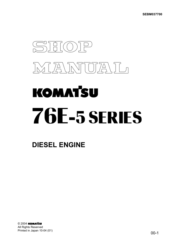 Komatsu 76E-5 Series Diesel Engine Workshop Manual - Image 2