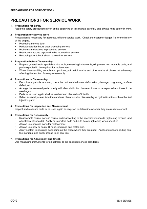Komatsu 76E-5 Series Diesel Engine Workshop Manual - Image 8