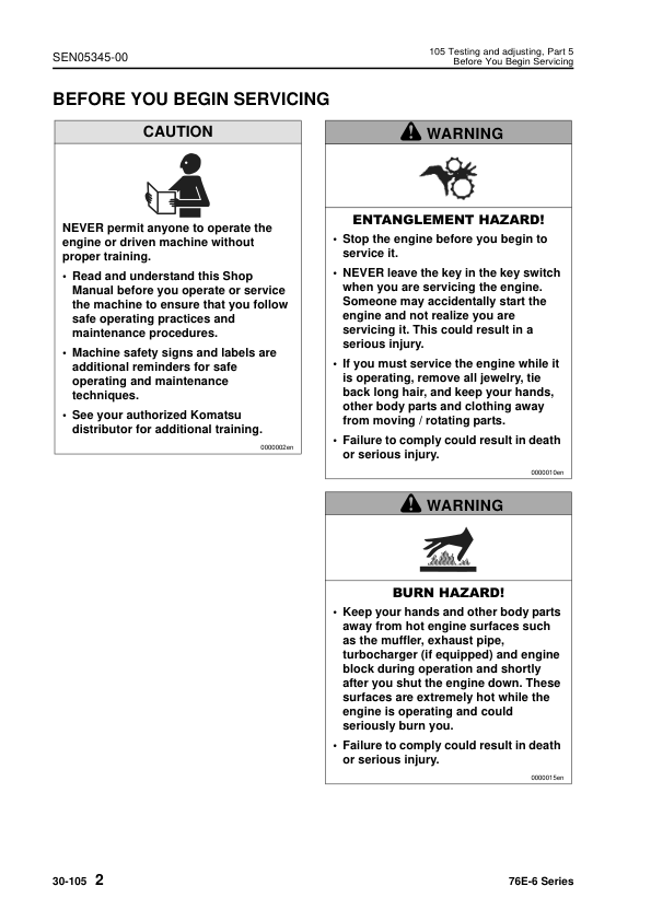 Komatsu 76E-6 Series Diesel Engine Workshop Manual - Image 13