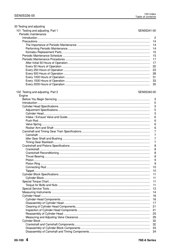 Komatsu 76E-6 Series Diesel Engine Workshop Manual - Image 7