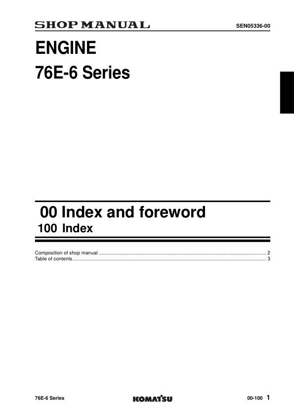 Komatsu 76E-6 Series Diesel Engine Workshop Manual - Image 14