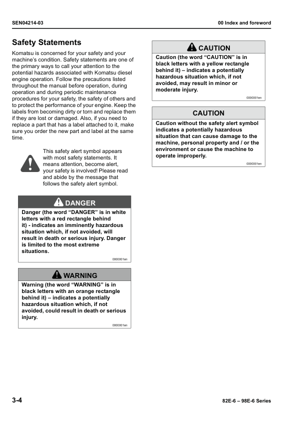 Komatsu 82E-6 98E-6 Series Diesel Engine Workshop Manual - Image 3