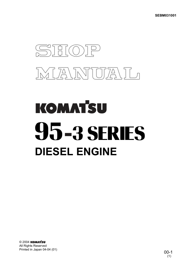 Komatsu 95-3 Series Diesel Engine Workshop Manual - Image 2