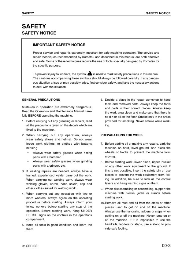Komatsu 95 Series Diesel Engine Workshop Manual SEN0440 - Image 16
