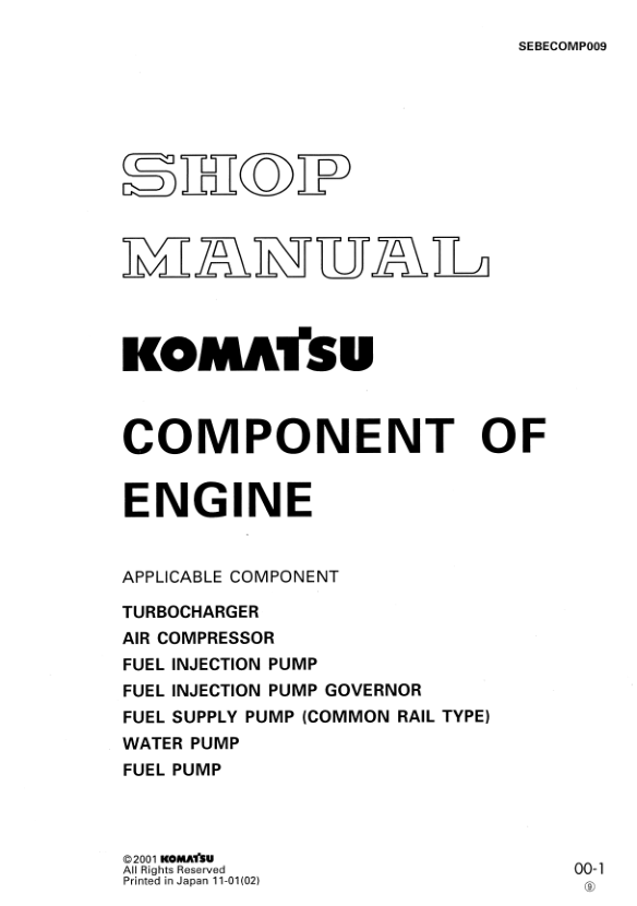 Komatsu Component of Engine Tier 3 Workshop Manual SEBECOMP009 - Image 2