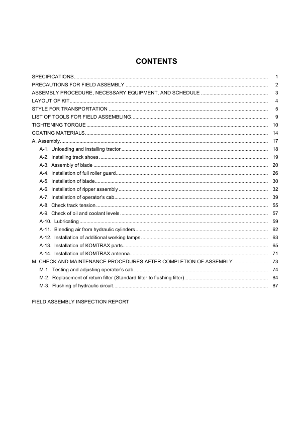 Komatsu D155AX-6 Bulldozer Field Assembly Instruction SN 80001 and UP - Image 5