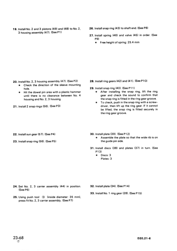 Komatsu D20A D21A P S Q-6 Bulldozer Workshop Manual SN 60001 and UP - Image 14