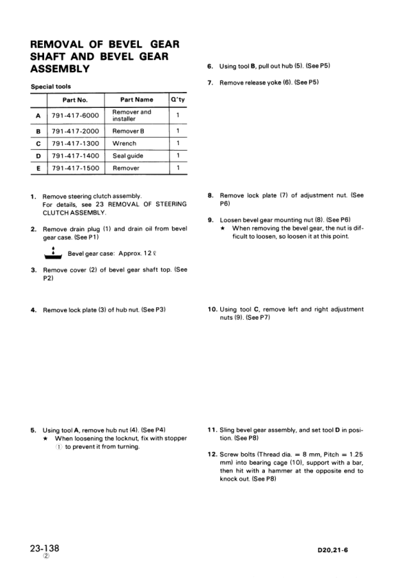 Komatsu D20A D21A P S Q-6 Crawer Loaders Workshop Manual SN 60001 and UP - Image 14