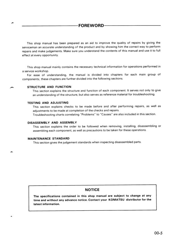 Komatsu D20A D21A P S Q-6 Crawer Loaders Workshop Manual SN 60001 and UP - Image 10