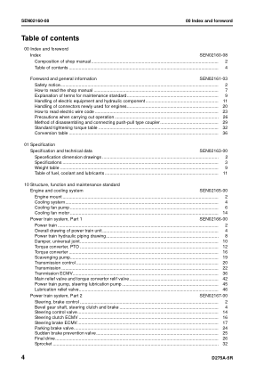 Komatsu D275A-5R Bulldozer Workshop Manual SN 35001 and UP - Image 8