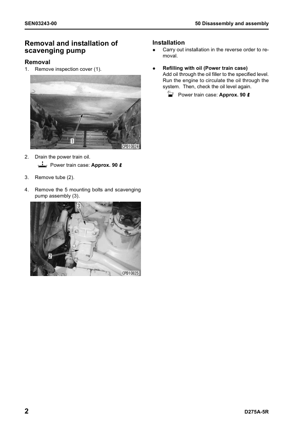 Komatsu D275A-5R Bulldozer Workshop Manual SN 35001 and UP - Image 14