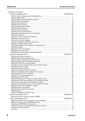 Komatsu D275A-5R Bulldozer Workshop Manual SN 35001 and UP - Image 10