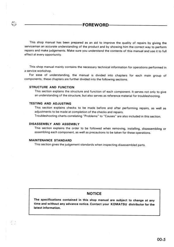 Komatsu D31E D31P D31S D37E P PL PLL-18 Q-18 P-2 Crawer Loaders Workshop Manual - Image 11