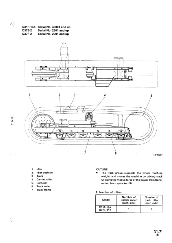 Komatsu D31E P PL PLL-18 S Q-18 D37E P-2 Bulldozer Workshop Manual SN 40001 1501 and UP - Image 15